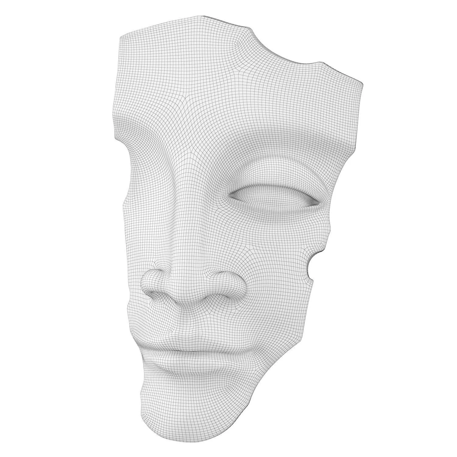 Face sculpture on the wall 3D model_5