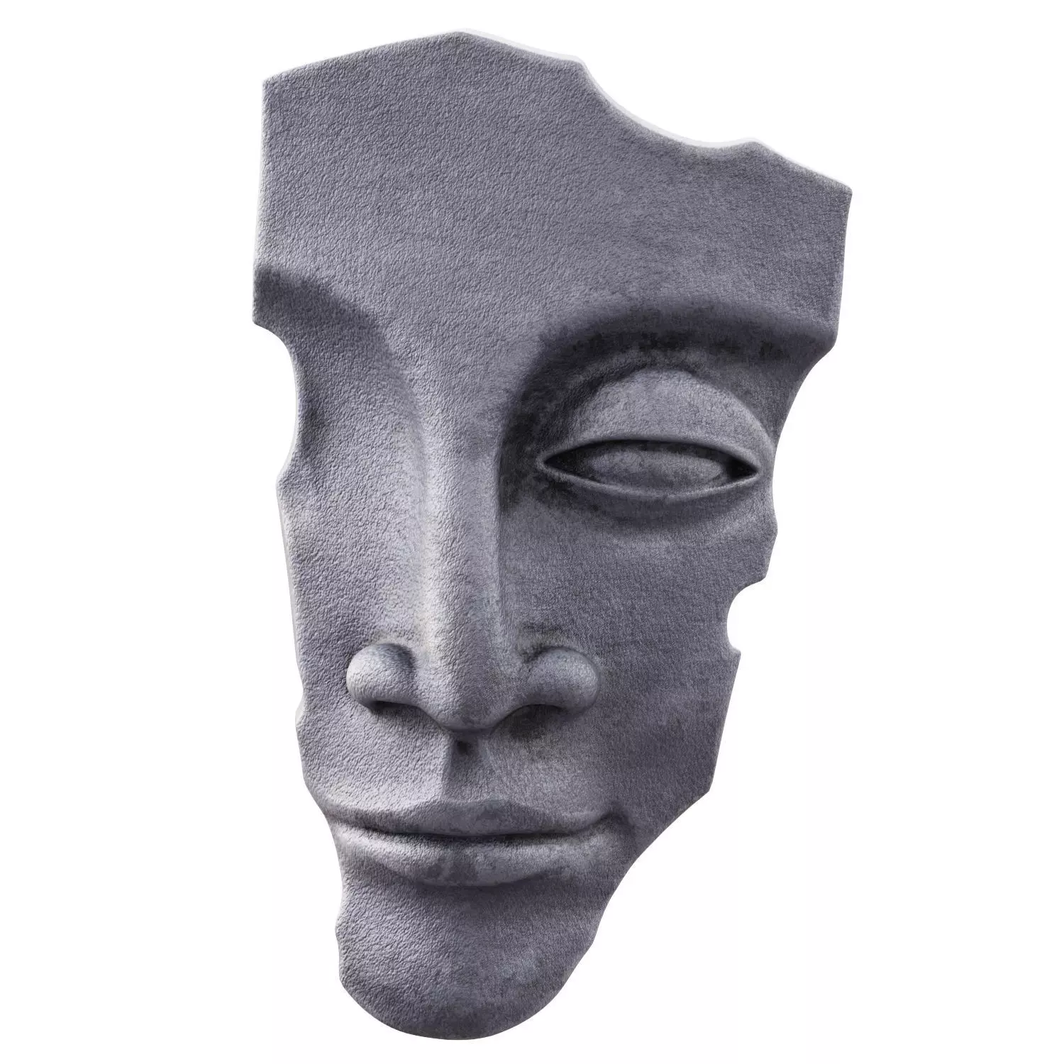 Face sculpture on the wall 3D model_0