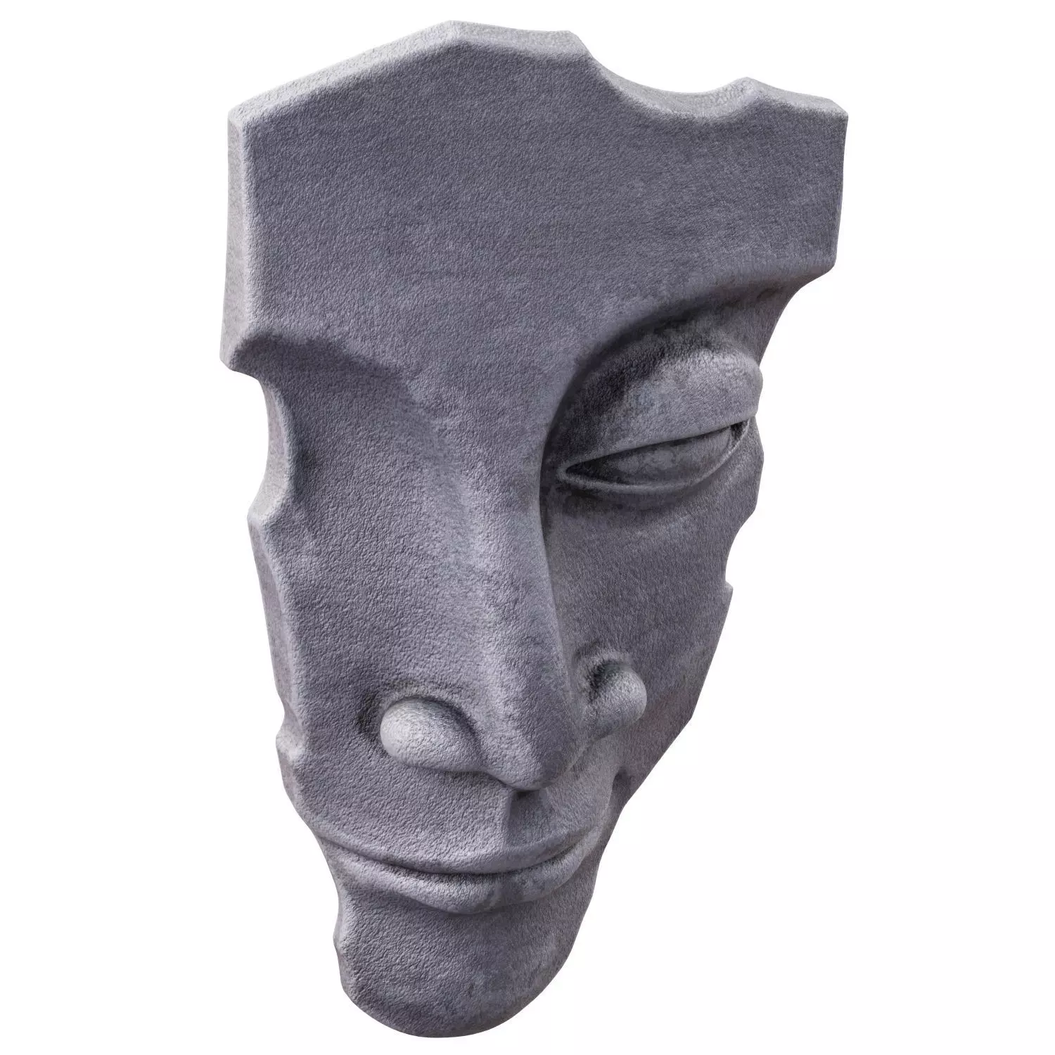 Face sculpture on the wall 3D model_1