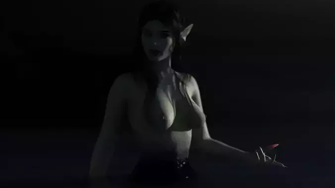 Dark Fantasy Mermaid Low-poly 3D model