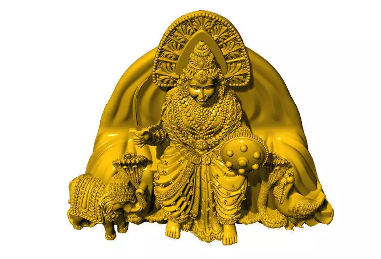 Mahalaxmi 3D idol 3D print model_3