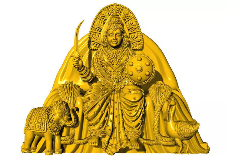Mahalaxmi 3D idol 3D print model_1