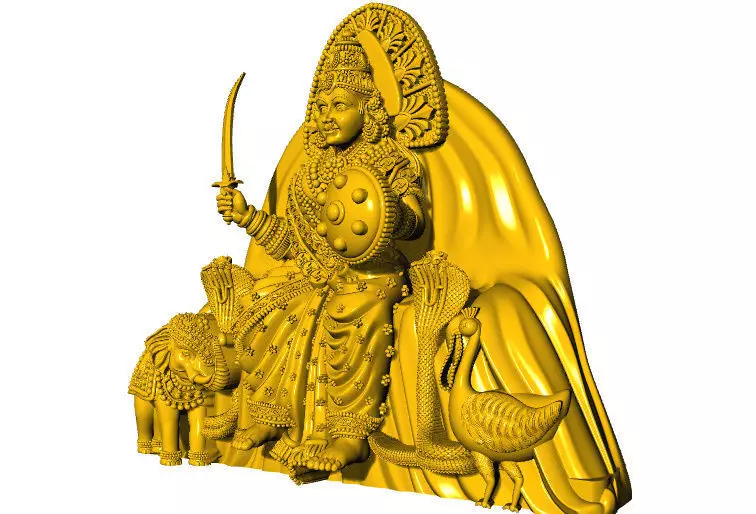 Mahalaxmi 3D idol 3D print model_5