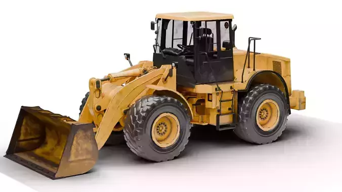 Bulldozer Wheeled Low-poly 3D model