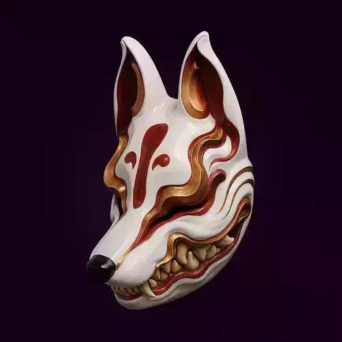 Kitsune Mask Japanese  Kurayami  Fox Spirit toy 3D print model