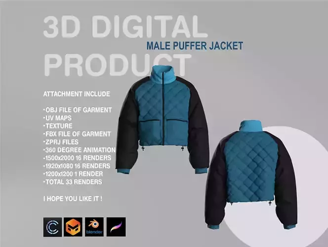 Male Crop Puffer Jacket