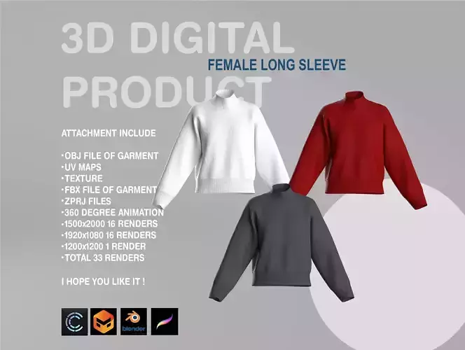 FEMALE KNIT JUMPER 3D model