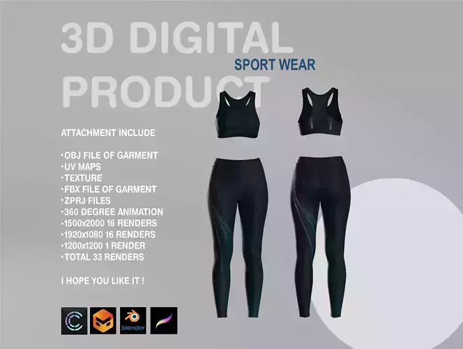 Female Sport Wear 3D model
