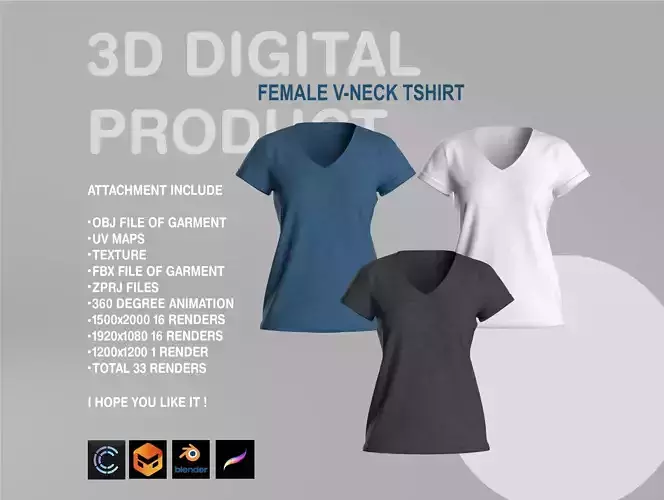 Female Tshirt 3D model