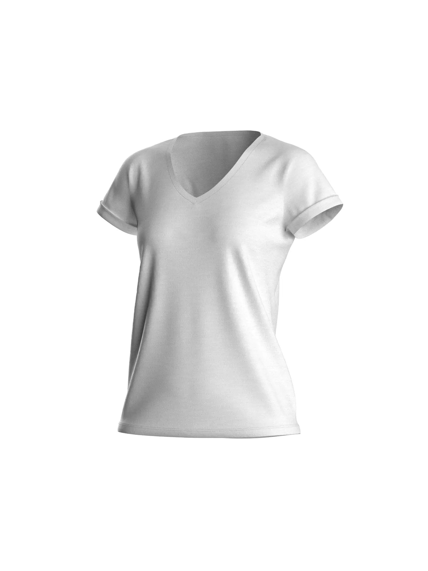 Female Tshirt 3D model_9