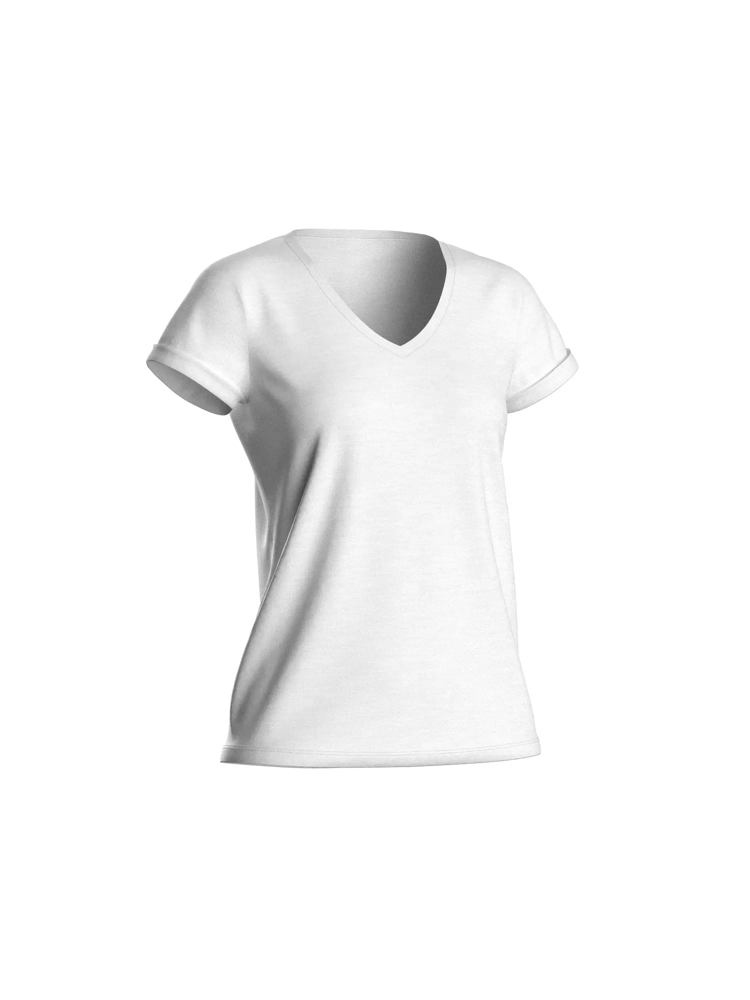 Female Tshirt 3D model_1