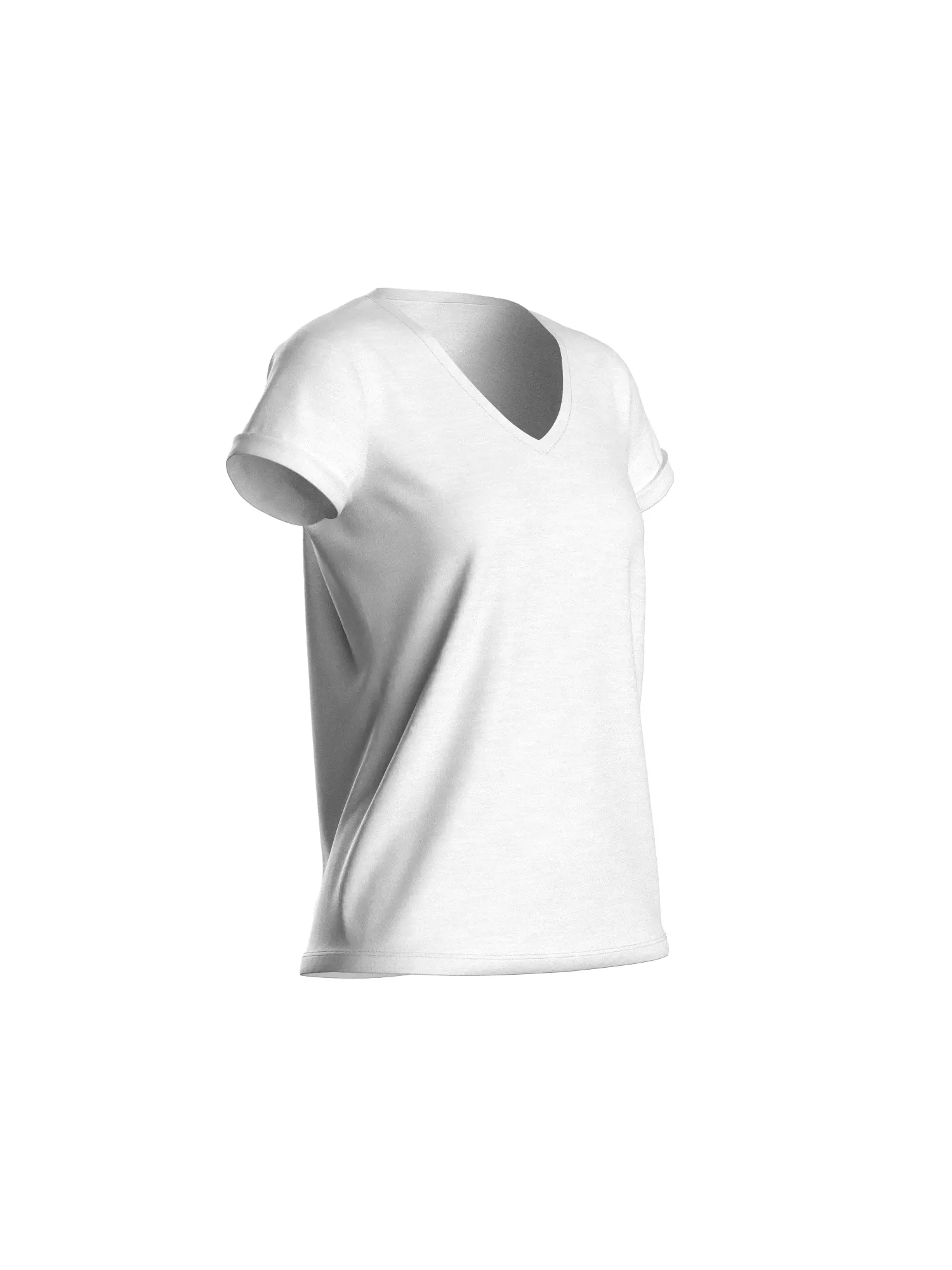 Female Tshirt 3D model_4