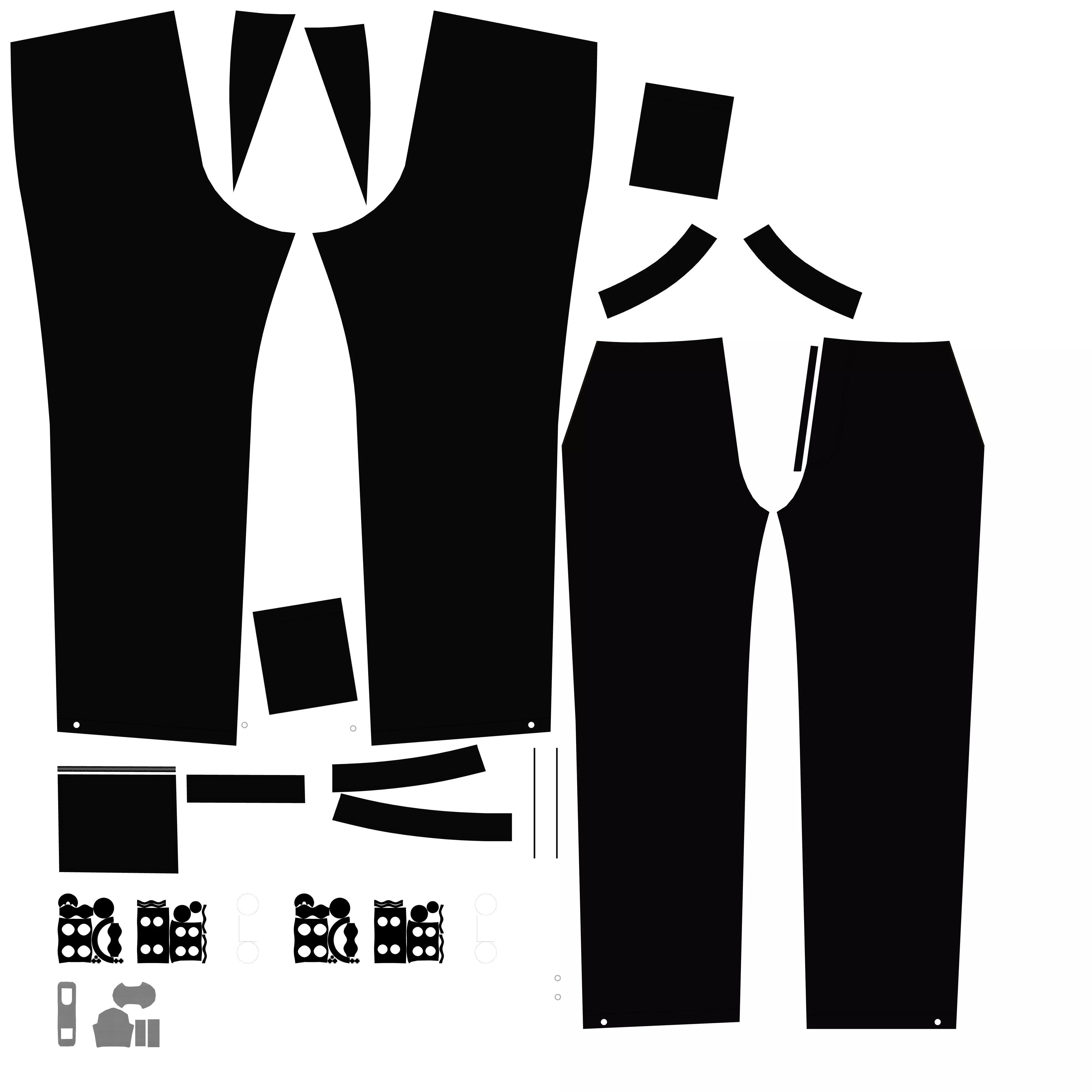 Female Leather Pant 3D model_17