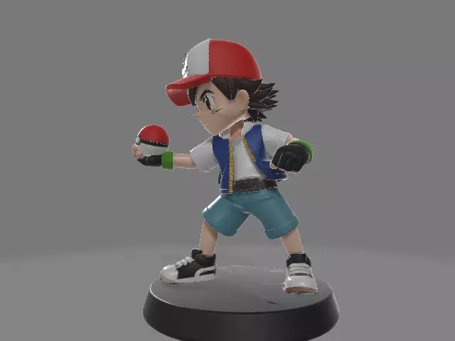 Ash Ketchum PokEmon Trainer Figurine 3D print model_3