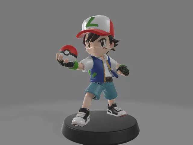 Ash Ketchum PokEmon Trainer Figurine 3D print model_1