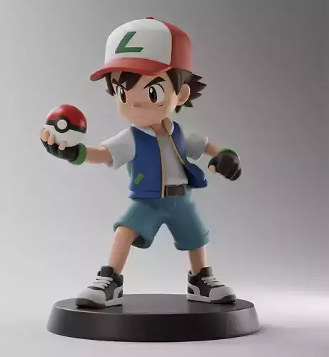 Ash Ketchum PokEmon Trainer Figurine