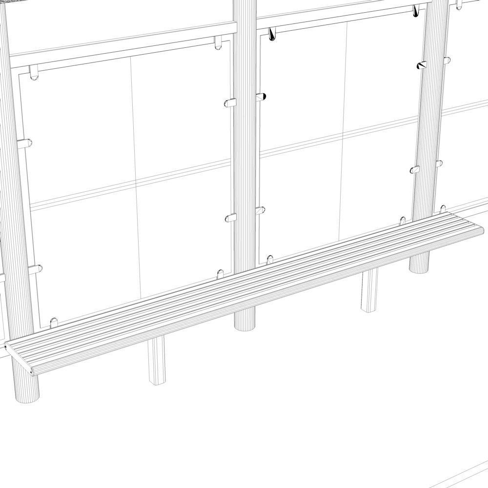 Bus Stop Low-poly 3D model_9