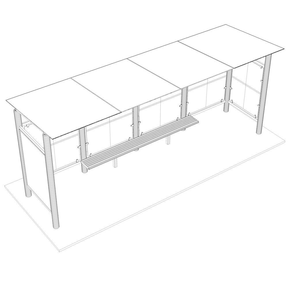 Bus Stop Low-poly 3D model_8