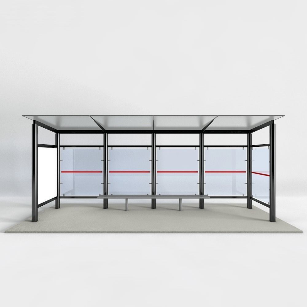 Bus Stop Low-poly 3D model_2