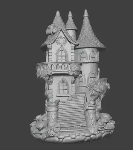 Fantasy Castle House Tower Miniature with Storybook Details
