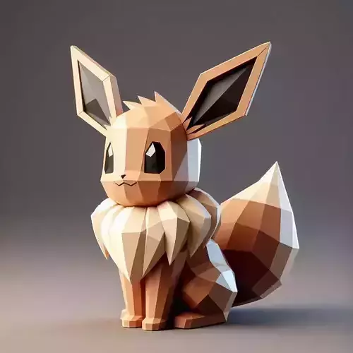 Low Poly Eevee Figurine