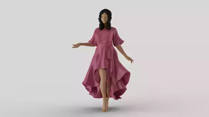 Woman Trying on Dress