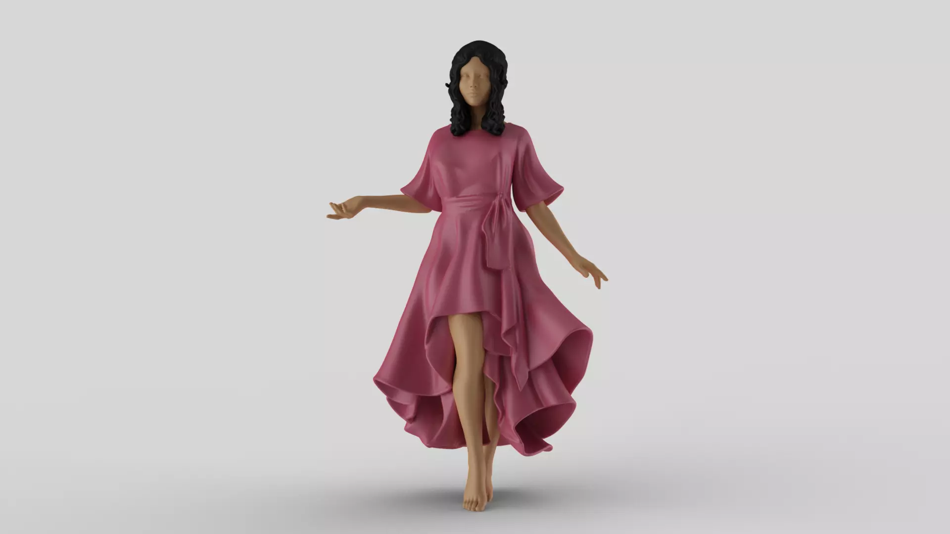 Woman Trying on Dress 3D print model