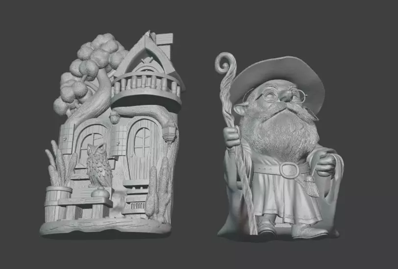 Wizard and Magic House Fantasy Miniature  3D print model_2