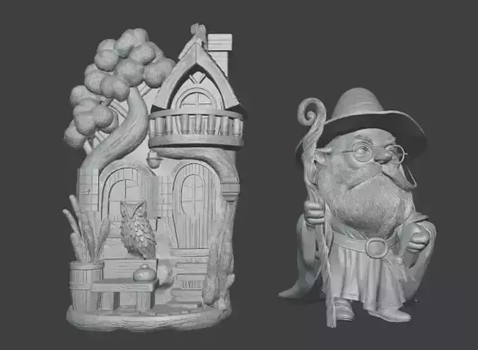 Wizard and Magic House Fantasy Miniature 