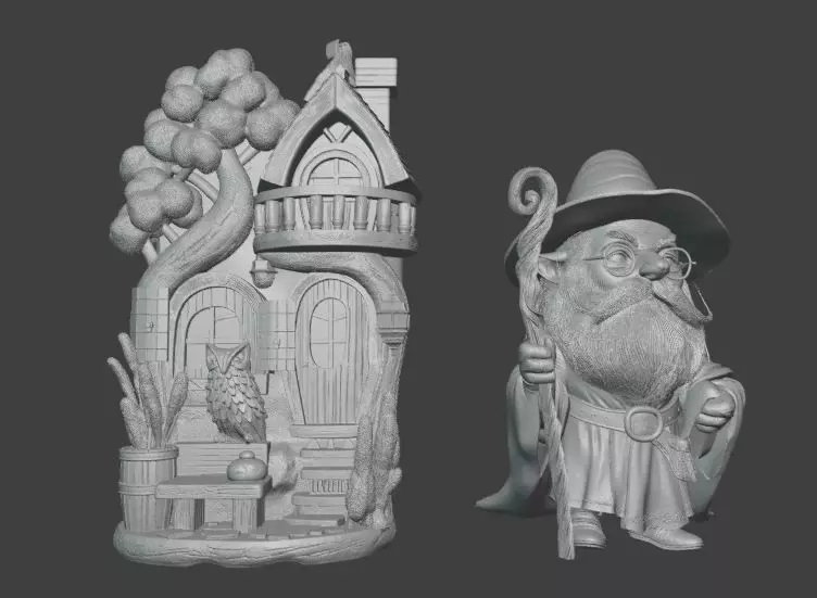 Wizard and Magic House Fantasy Miniature  3D print model_0