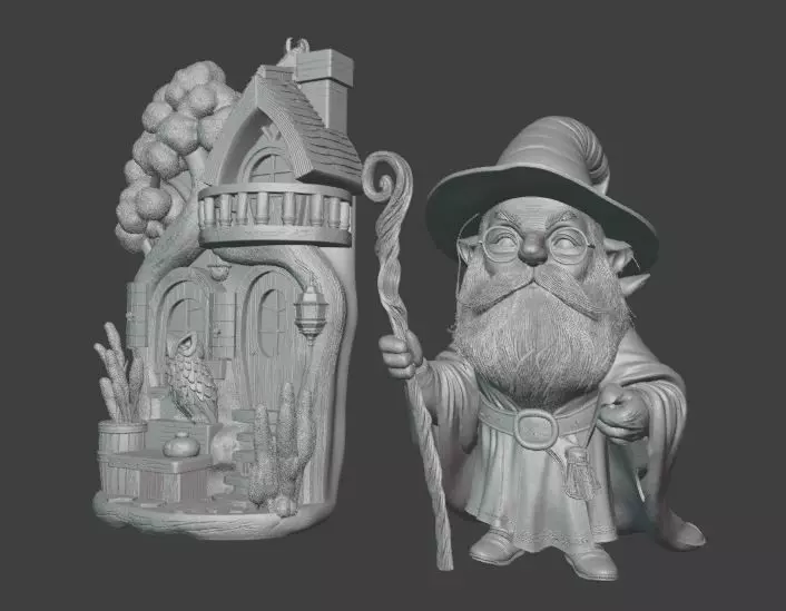 Wizard and Magic House Fantasy Miniature  3D print model_1
