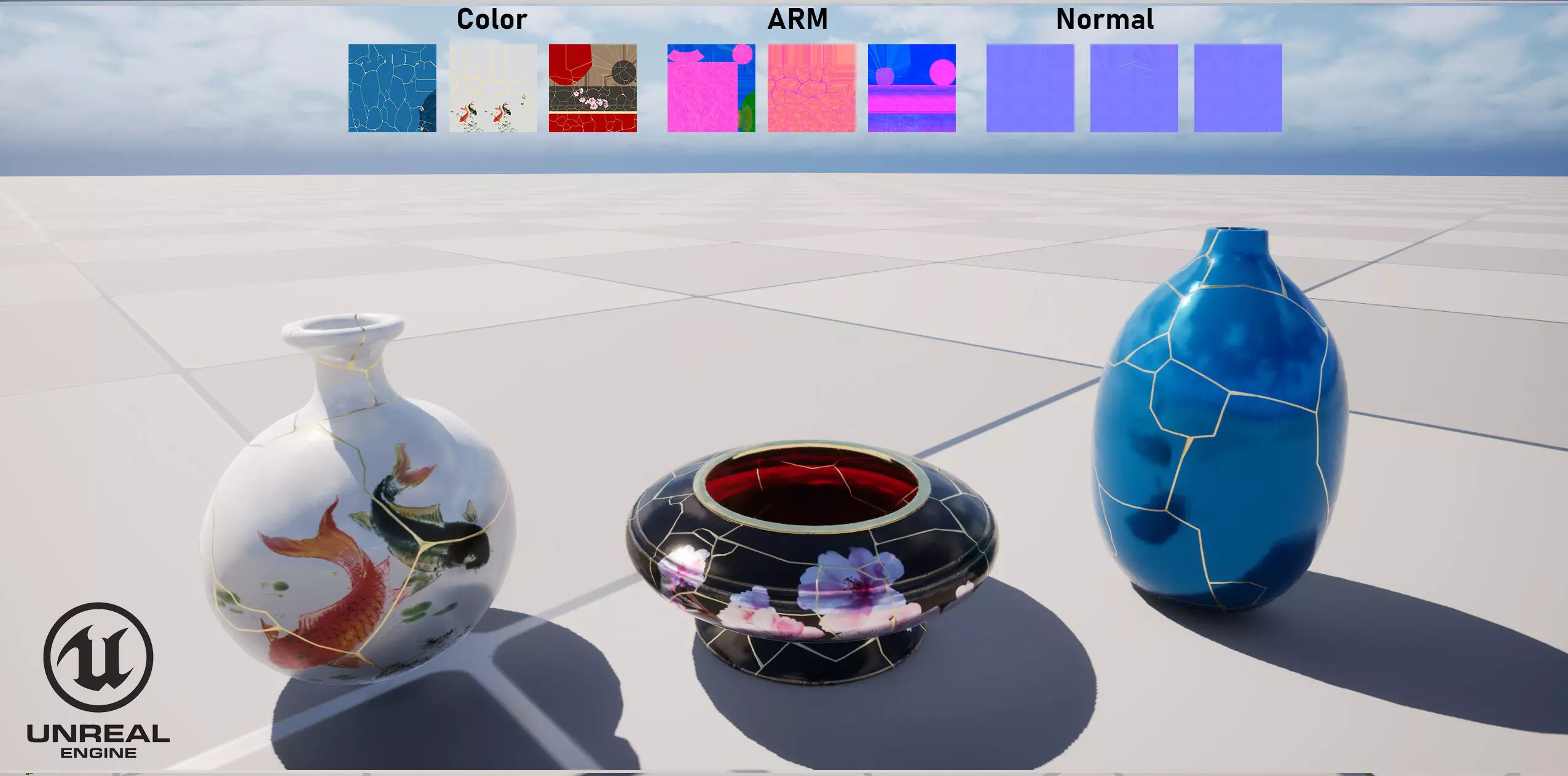 Kintsugi Vases  Low-poly 3D model_14