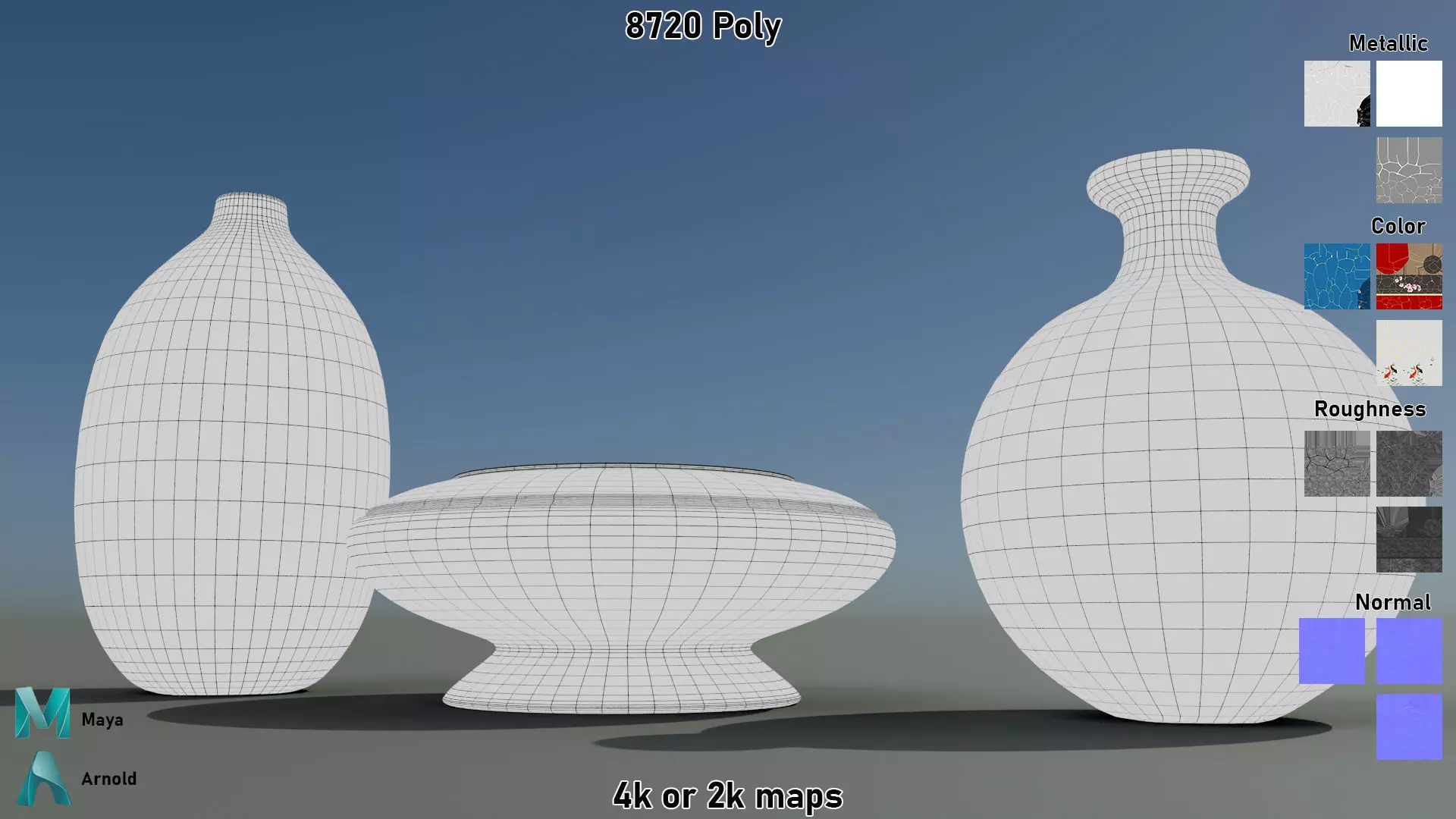 Kintsugi Vases  Low-poly 3D model_10