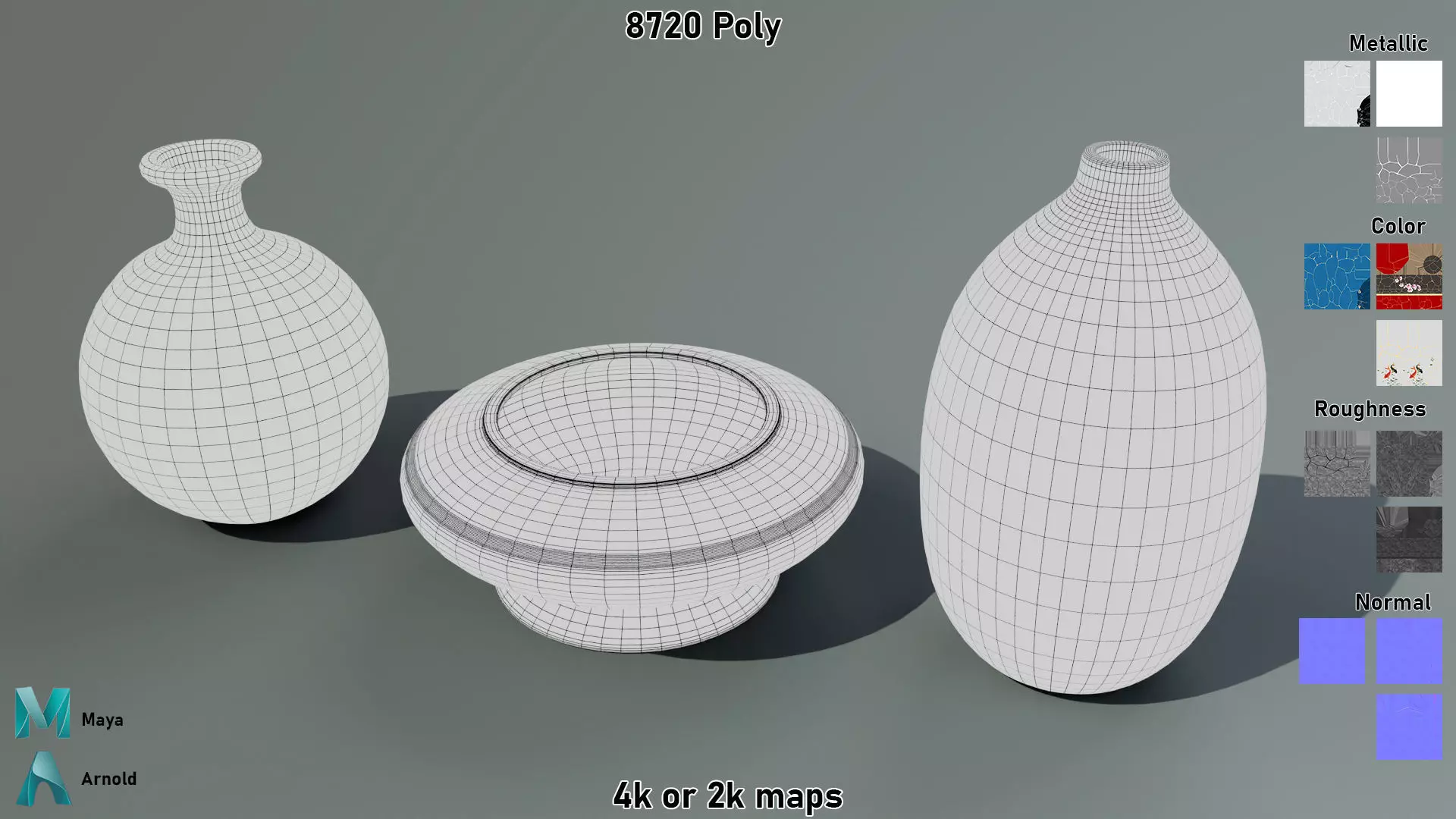 Kintsugi Vases  Low-poly 3D model_8