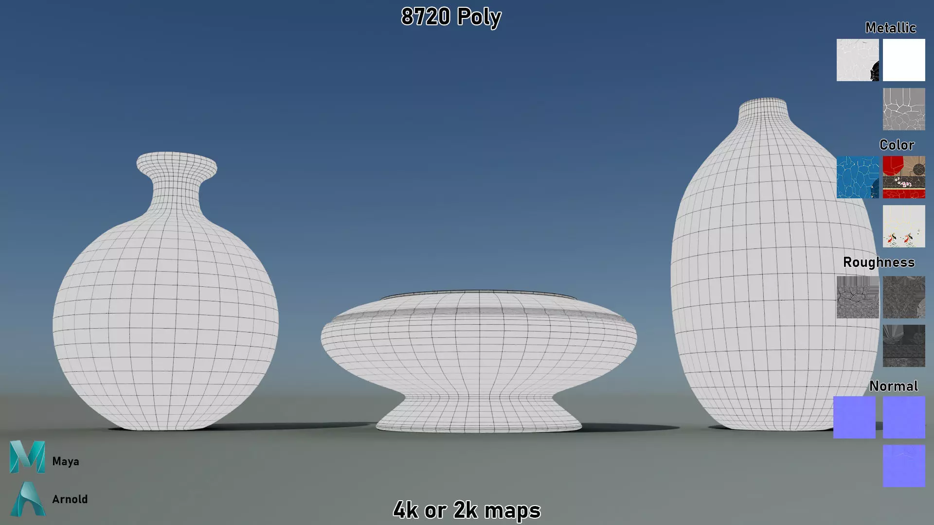 Kintsugi Vases  Low-poly 3D model_12