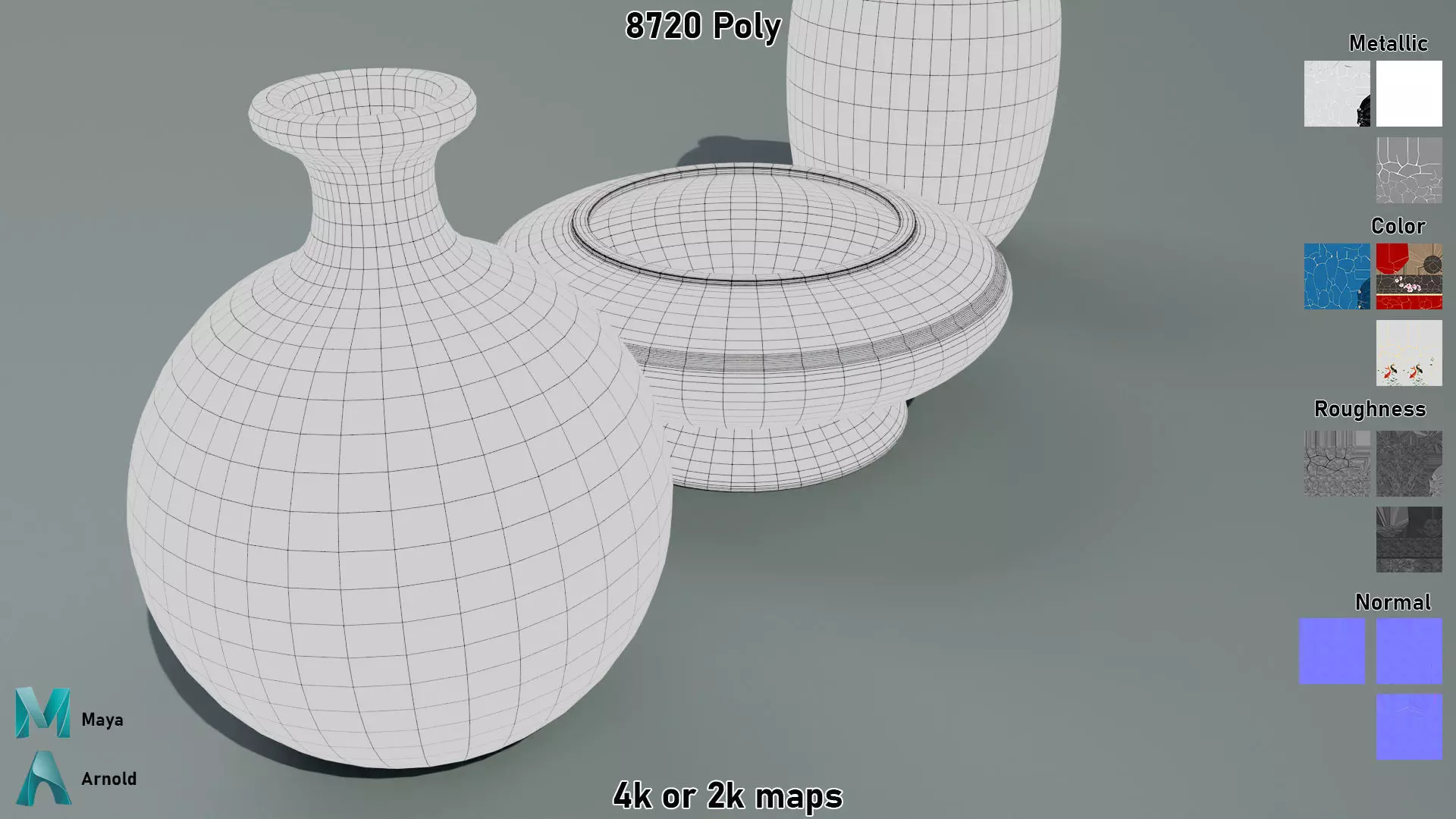 Kintsugi Vases  Low-poly 3D model_9