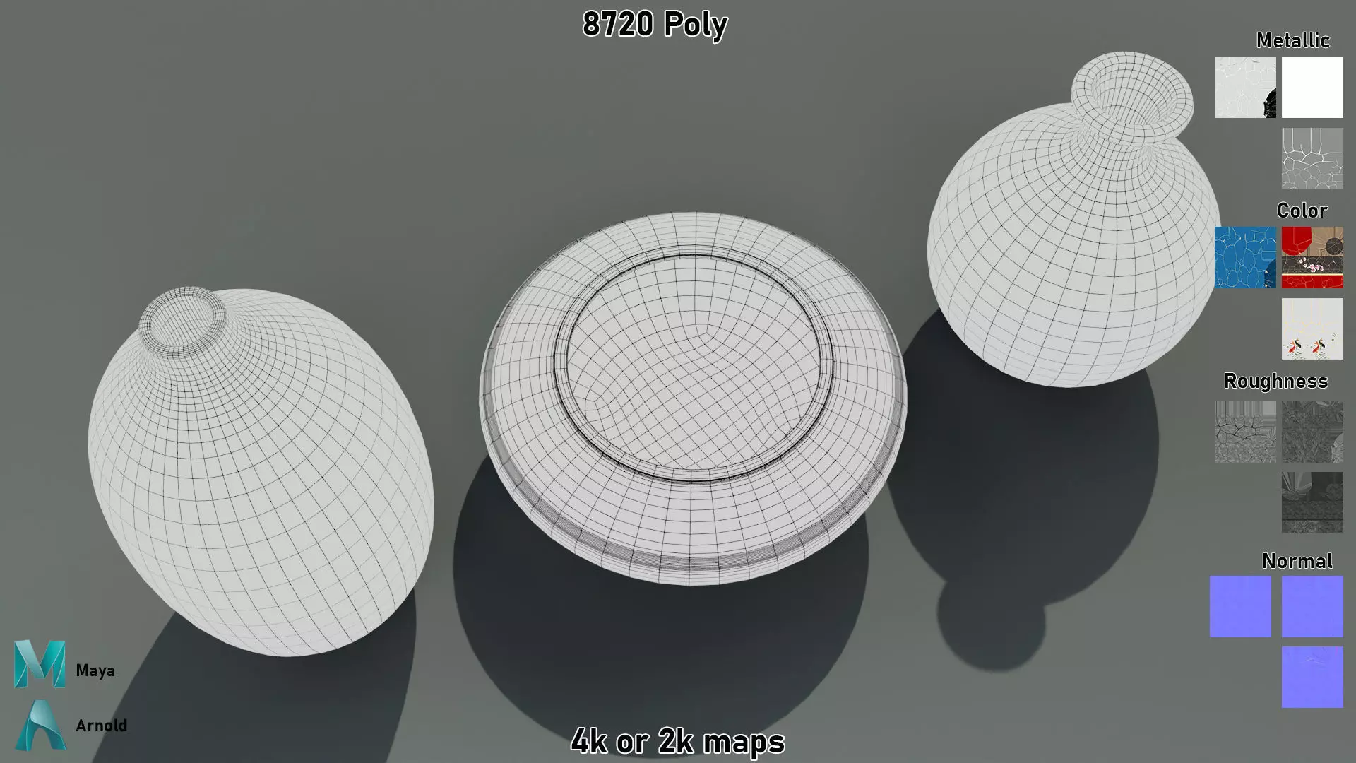 Kintsugi Vases  Low-poly 3D model_11