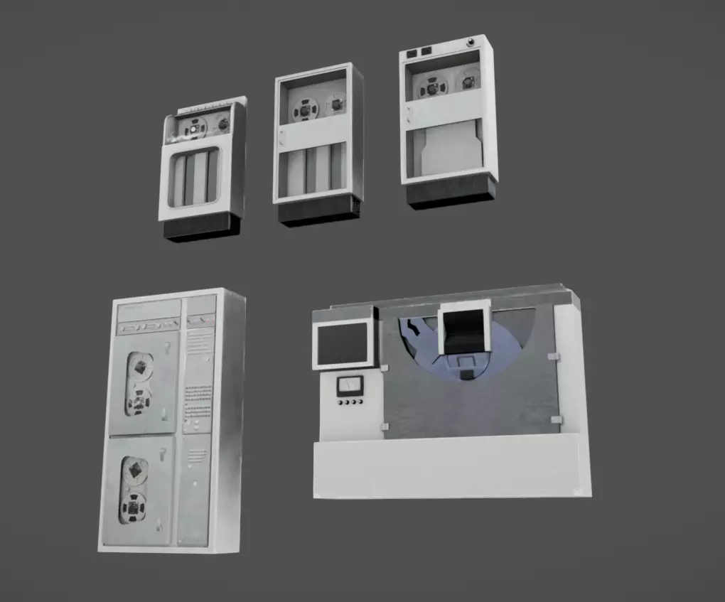 Retro Computers Low-poly 3D model_2
