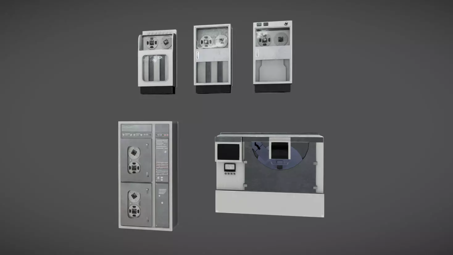 Retro Computers Low-poly 3D model_0