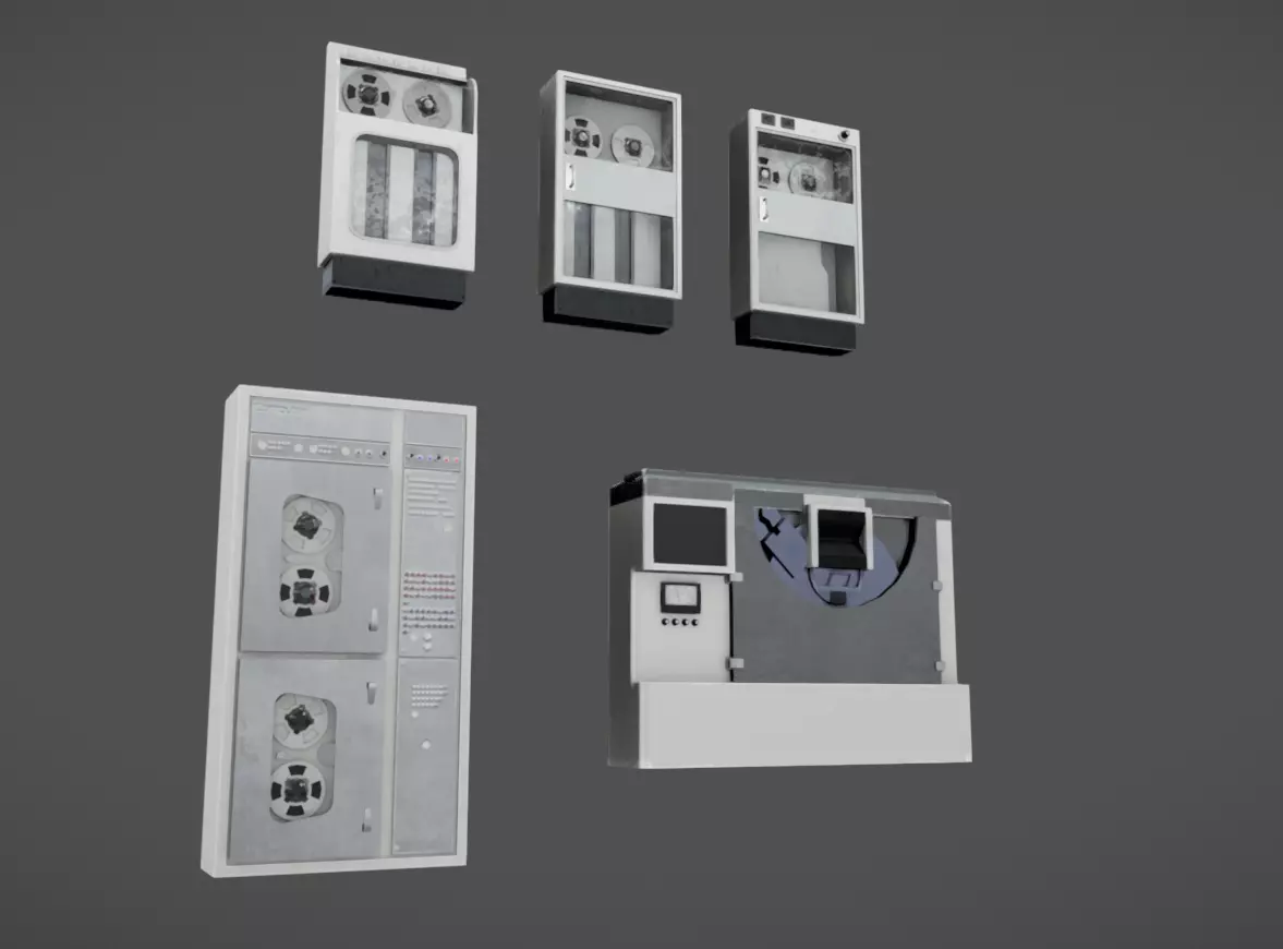 Retro Computers Low-poly 3D model_1