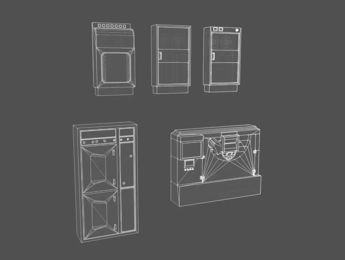 Retro Computers Low-poly 3D model_10