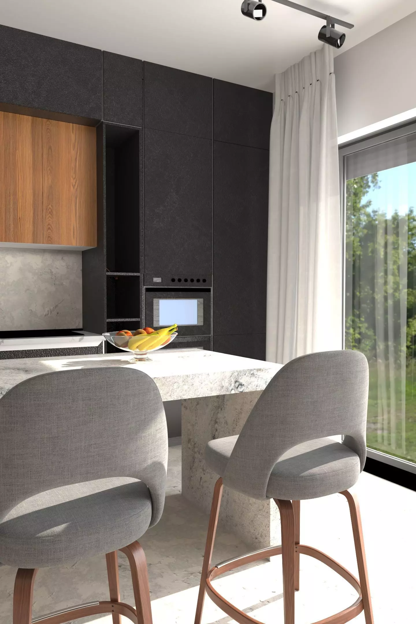 Modern Minimalist Kitchen Interior Free 3D model_1