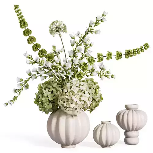 Botanical Trio Vase Set 3D model