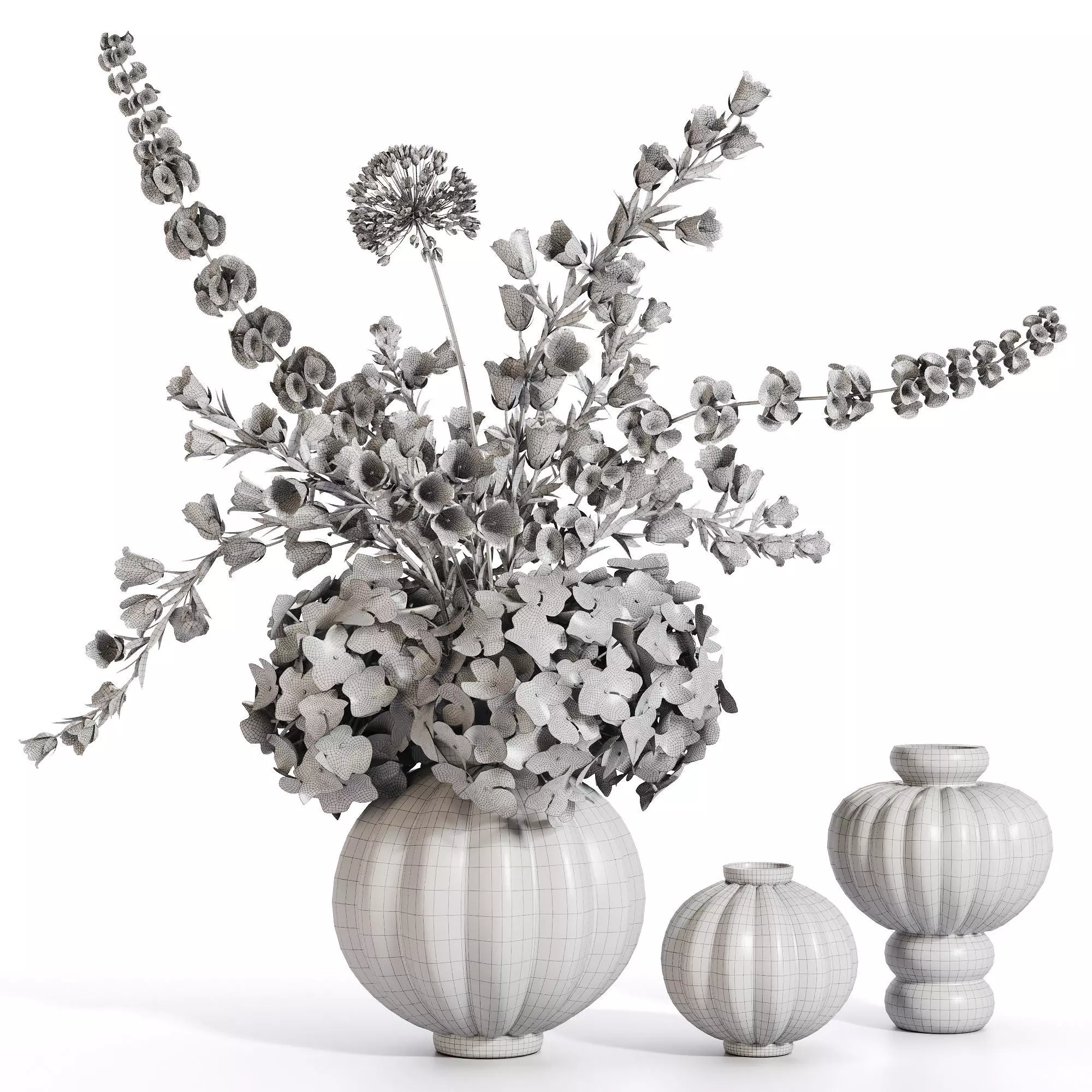 Botanical Trio Vase Set 3D model_3