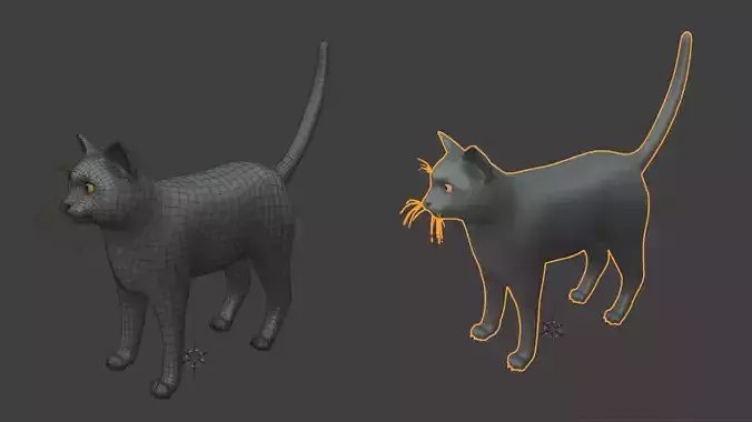 Russian Blue Cat  Stylized LowPoly 3D Kitty  3D model