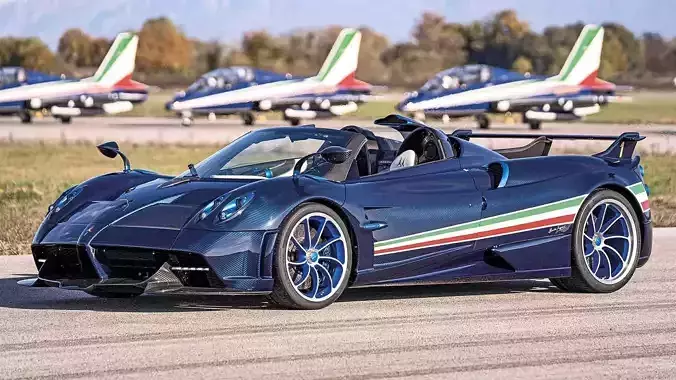 Pagani Huayra Tricolore 2021 RIGGED 3D model