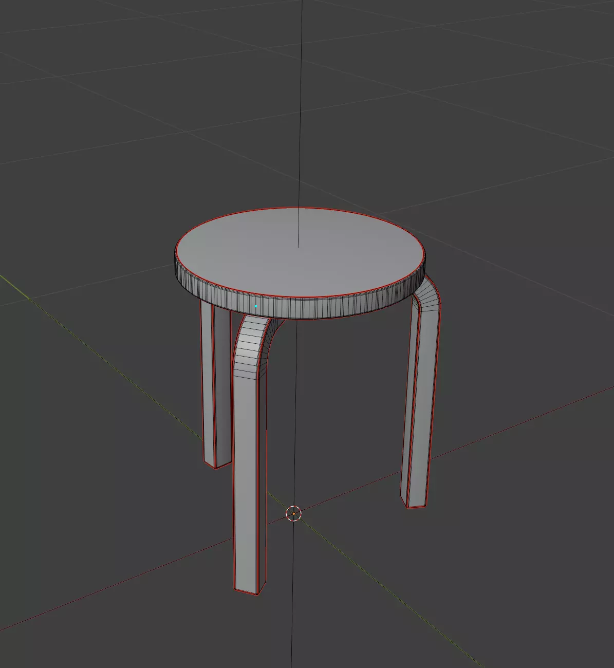 Alvar Aalto stool 60 3D model_2