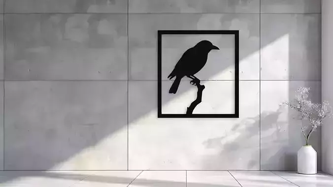Bird on Branch Silhouette Wall Decor