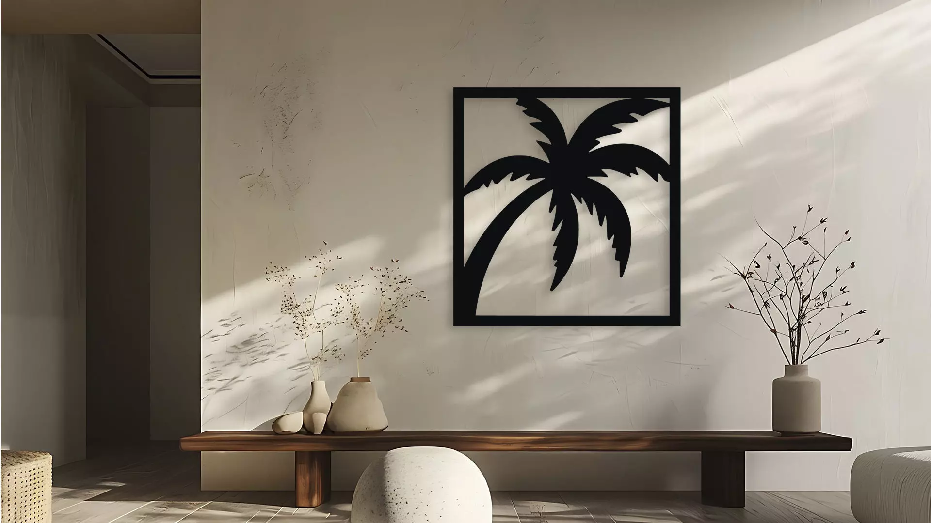 Palm Tree Silhouette Wall Decor 3D model_2