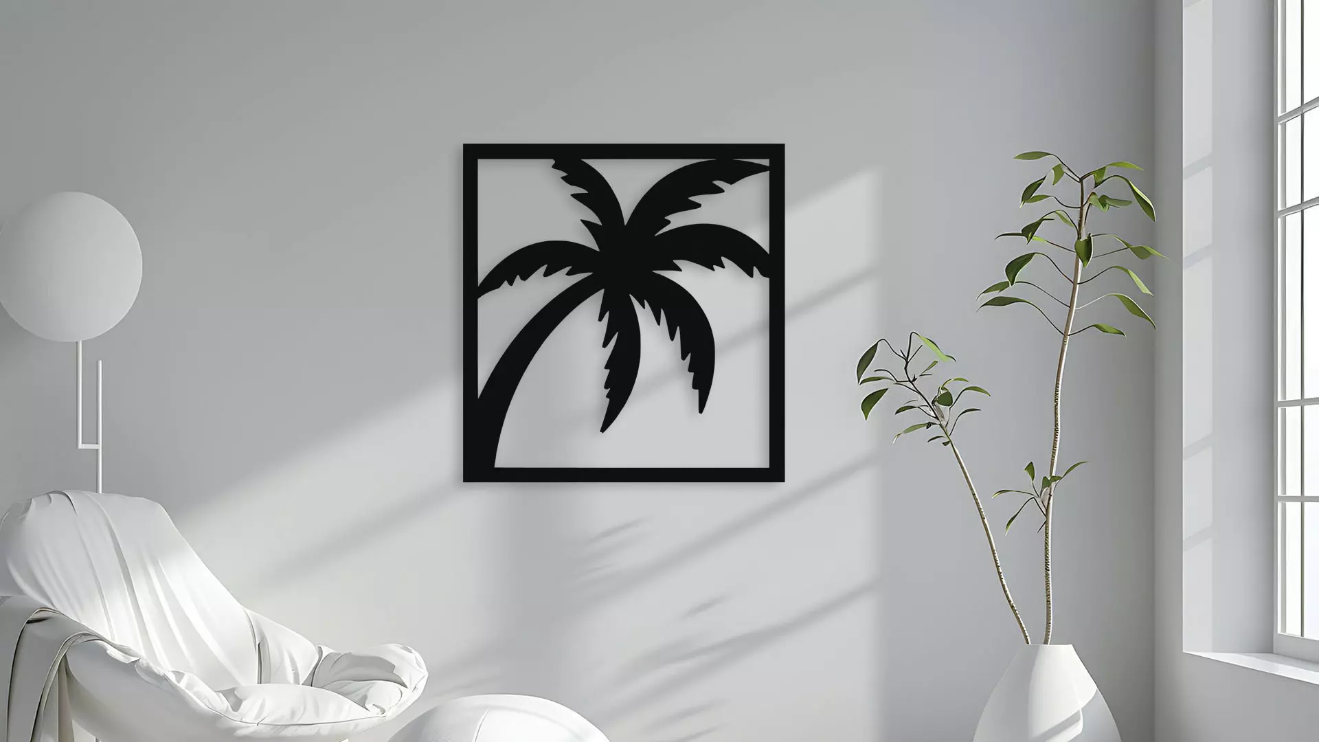 Palm Tree Silhouette Wall Decor 3D model_4
